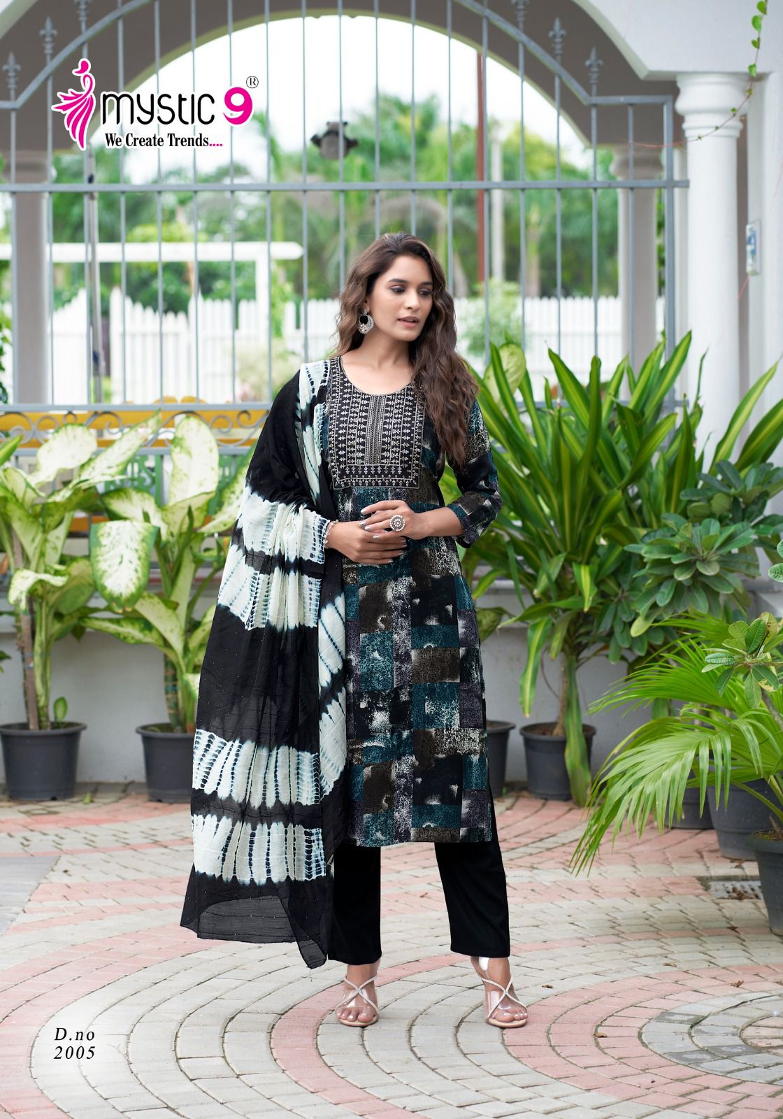 Sabri Vol 2 By Mystic 9 Rayon Printed Embroidery Kurti With Bottom Dupatta Wholesale Price In Surat